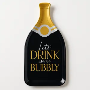 Champagne Bottle Shaped Serving Tray for New Year's Eve