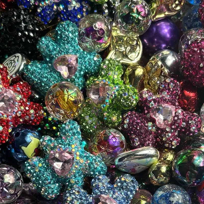 Fancy Metals Assortment of Beads Rhinestones Teddy Bear Rhinestone Beads 200g random mix for Crafting and Jewelry Making