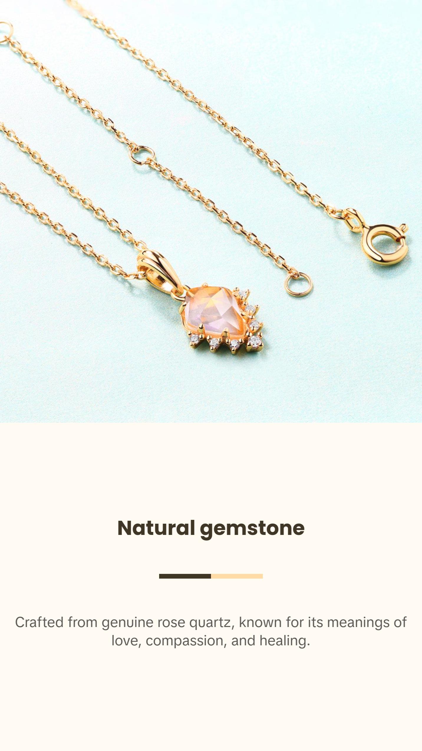 Rose Quartz Dainty Pendant Necklace