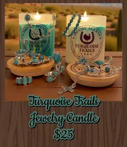 Turquoise Jewelry Candle | Hidden Treasure, Soy Wax, Western Decor