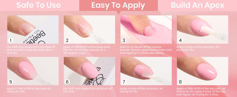 Beetles Dip Powder Starter Nail Kit with【Base&Top Coat&Activator&Manicure Tool】Don't Need UV light Nail Art Nails at home Nail Salon Gift#SpringTok Cosmetic Polish  Cutics #TikTokShopBacktoSchool