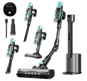 SmartClean Pro Stick Vacuum Cleaner with Self-Collecting Dust Bin, 25KPA Powerful Suction, 3-in-1 Cordless Upright Rechargeable Vacuum for Home, Pet Hair, Hardwood Floors & Carpets (Tiffany Green)