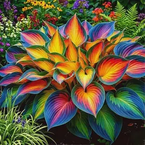 1000+ Mixed Hosta Flower Seeds – Colorful Shade Garden Perennial Plants, Easy to Grow for Yard, Walkways and Outdoor Landscaping