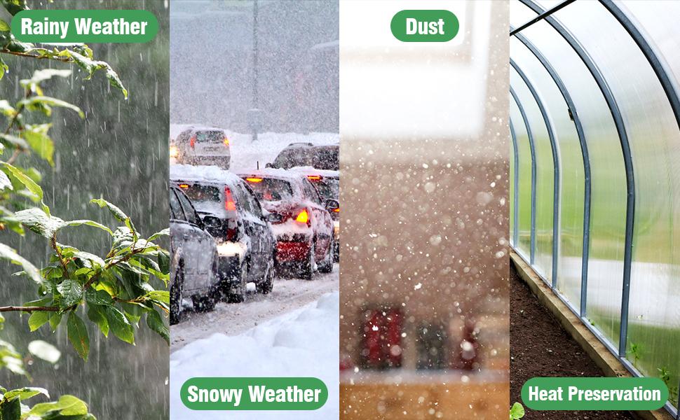 7ft x 11ft Heavy-Duty Waterproof Clear Tarp with Grommets, Insect-Resistant, Tear-Resistant, Windproof, Snowproof, Rainproof, Durable Transparent Rainproof Cover for Outdoor Garden, Patio, Chicken Coop, Greenhouse, Camping & Temporary Shelter, Car Shelter