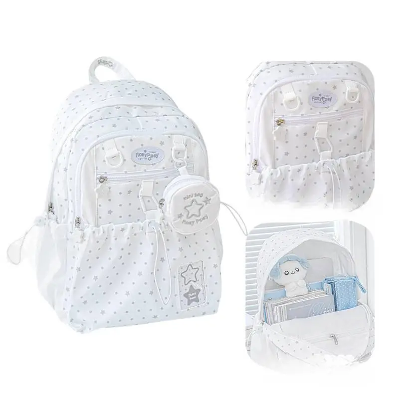 2026 New Model 1RosyPosy DOT DOT Drawstring Backpack High-Style Unisex School Backpack Laptop Bag