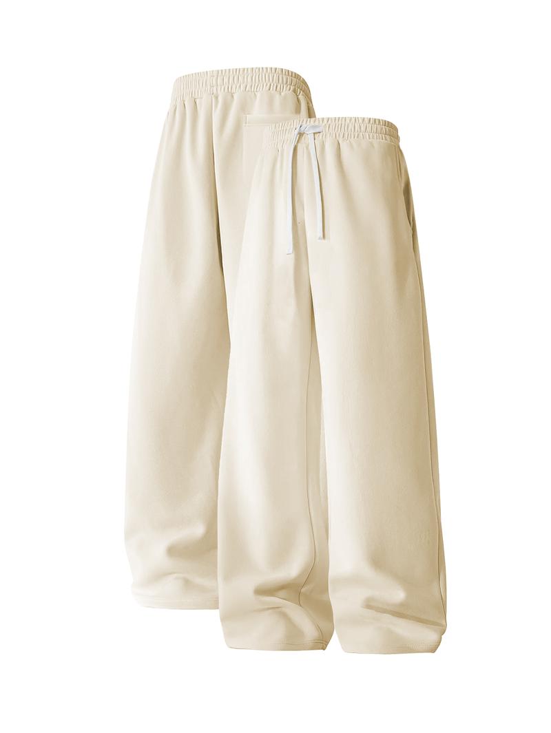 Men's Regular Fit Drawstring Casual Pants - Soft and slightly stretchy fabric, comfortable and breathable, drawstring waist adjustment, solid color, perfect for outdoor sports and fitness activities in spring and summer