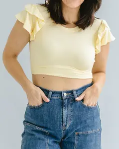 Ruffle Sleeve Halftee