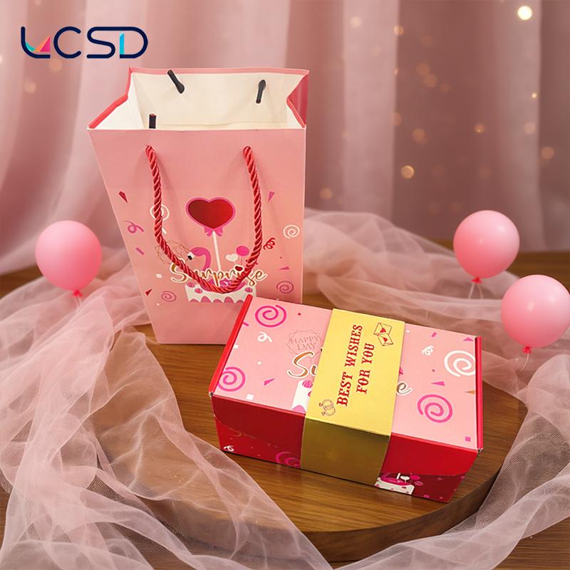 LCSD Red Envelope Box, Unique Folding Bouncing Design, Valentine's day & Birthday Gift Idea, Creative Gift Bag, Perfect for Holiday Presents