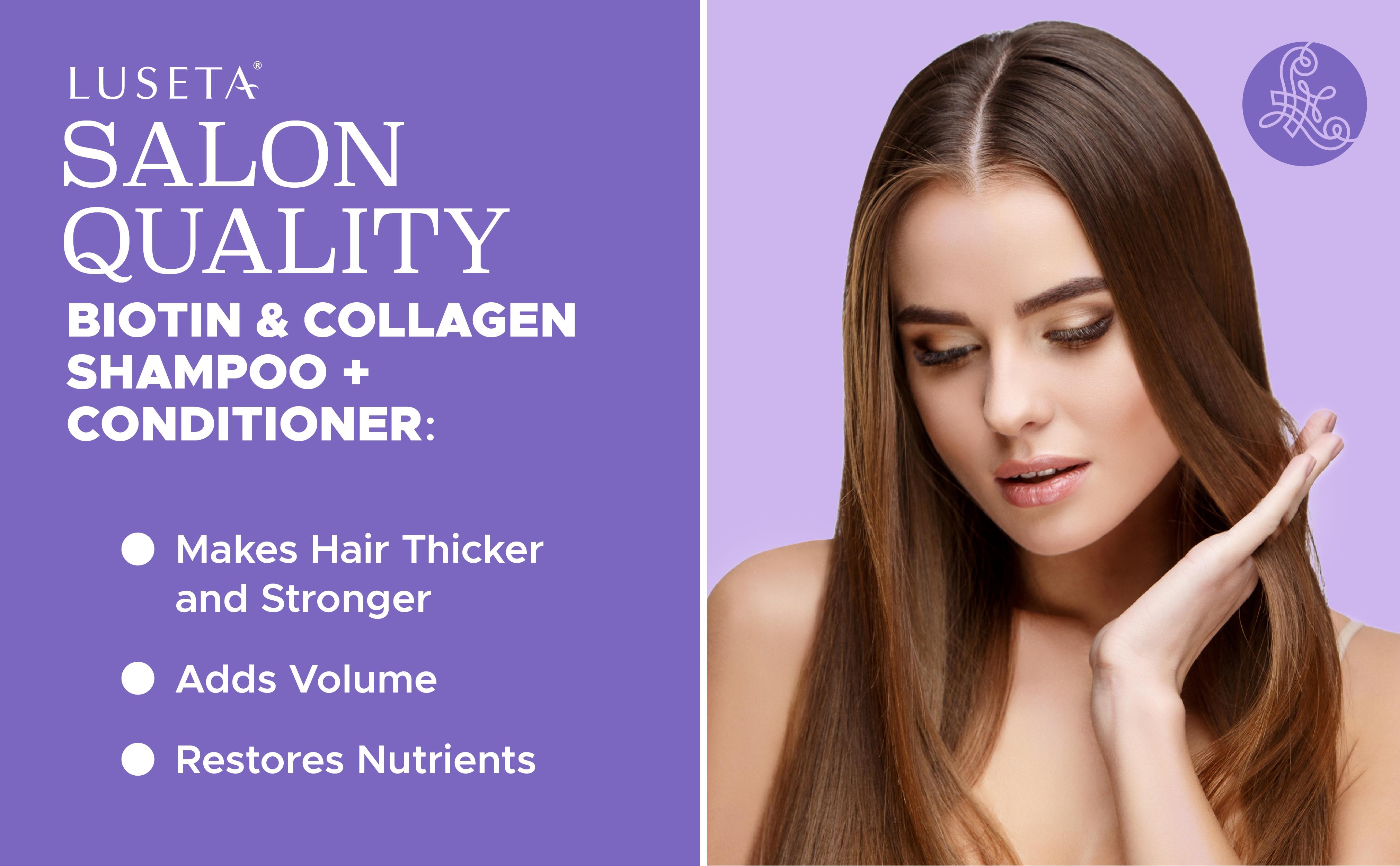 Luseta Biotin & Collagen Shampoo & Conditioner for Pro Growth - Thickening Shampoo for Thinning Hair and Hair Loss - Infused with Argan Oil to Repair DamagedDry Hair - Sulfate Free Paraben Free-2 x 16.9 fl oz Luseta Biotin & Collagen Shampoo & Conditioner for Pro Growth - Thickening Shampoo for Thinning Hair and Hair Loss - Infused with Argan Oil to Repair DamagedDry Hair - Sulfate Free Paraben Free-2 x 16.9 fl oz