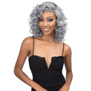 Janet Collection Remy Illusion Human Hair Blend Short Weave 3pcs - LOOSE