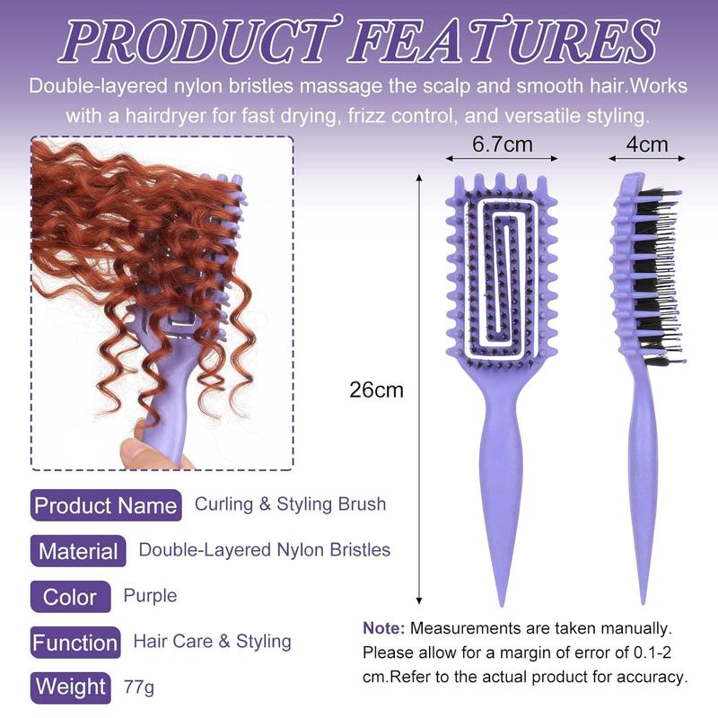 2026 Curly Hair Brush，Curl Defining Brush，Defining Brush for Detangling Shaping and Defining Curls，Less Pulling，Reduces Frizz，Effortlessly Defined Curls,Waves&Coils，Defining Curls for Women,Men, Wet&Dry Hair curl  twisting  brush