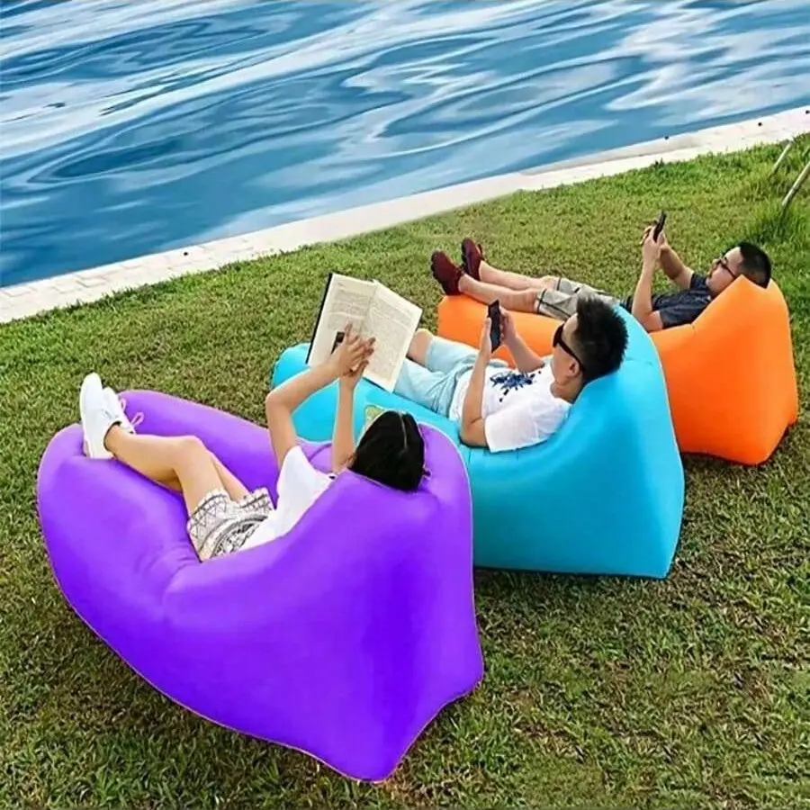 1 Pc Outdoor Beach Air Bed - Waterproof Camping Lounge, Outdoor Furniture Sofa for Sofa Lounging - Beach Necessities for Vacation Couples