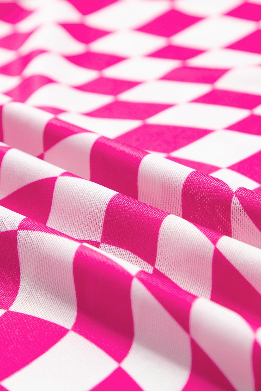 Znacicc Trendy Women's Classic Checkered Pattern Mesh Mock Neck Comfortable Winteroutfit Long Sleeve Top - Lightweight for Daily & Casual Wear