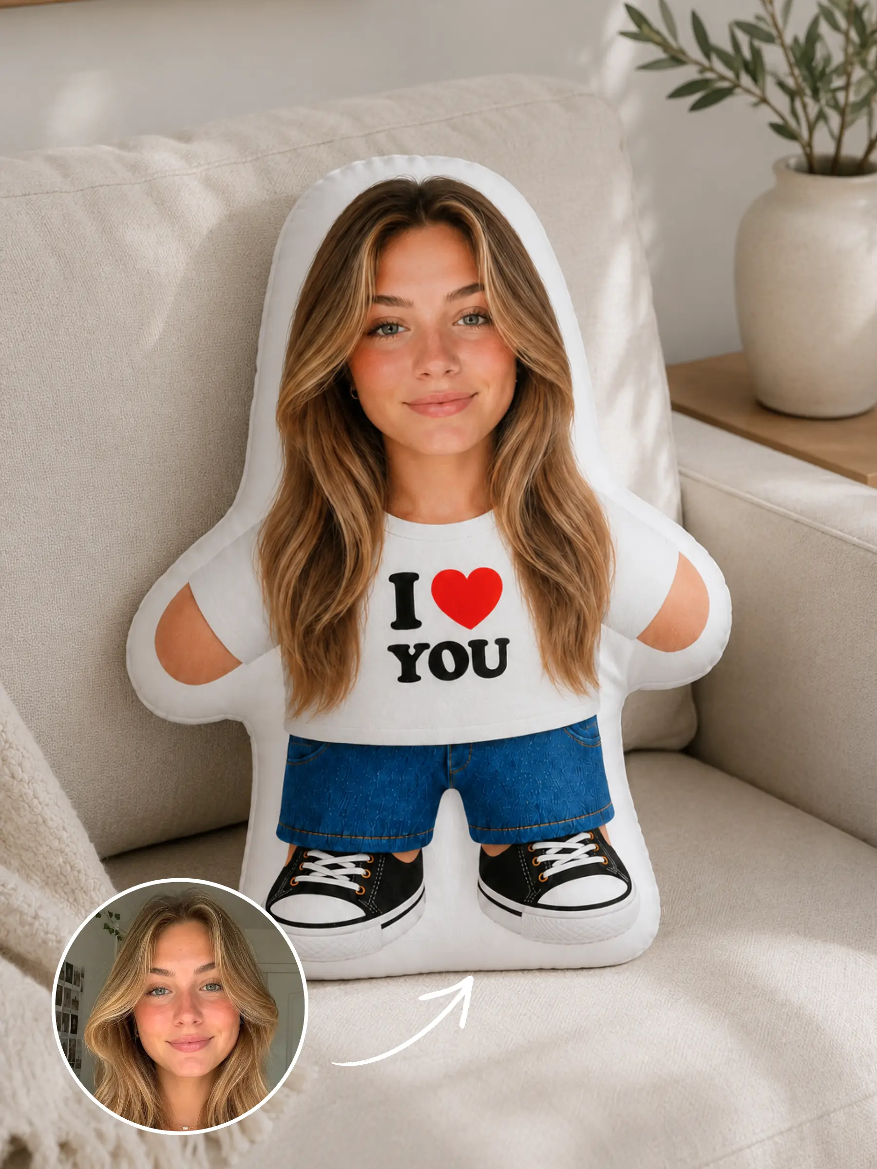 Custom I Love You Photo Pillow – Personalized Romantic Gift for Couples, Anniversary, or Long Distance, Meaningful Keepsake, Gifts For Boyfriend, Anniversary Gift For Him