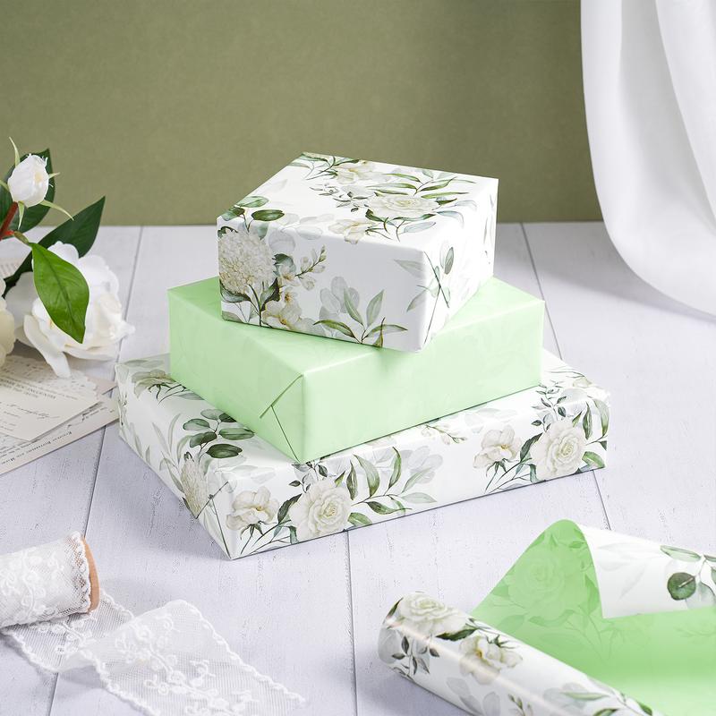 RUSPEPA Vintage Floral Gift Wrapping Paper Roll 17 Inches × 16.4 Feet Mini Roll for Birthdays Weddings Parties and Holiday Celebrations with Elegant Floral Design