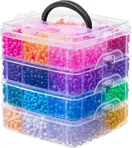 4200Pcs Pony Beads, 24 Kandi Beads Bulk for Bracelets Making Hair Braiding Kandi Friendship Bracelet Craft DIY Jewelry Making Christmas Gifts (2.41lb, Boxed)