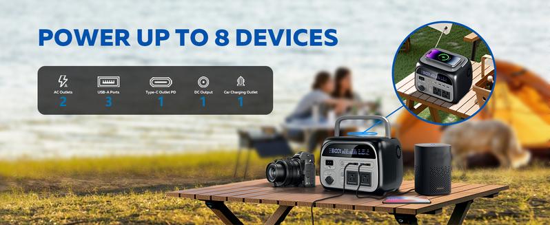 Jumpstart Sale CTOLITY AP400 500W Portable Power Station LiFePO4 Battery 345Wh Home Backup Fast Charging Solar Generator for Camping Travel RVs & Emergencies Supply Smartphone Chargeable