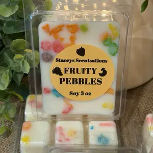 *FRUITY CEREAL Scented Soy Wax Clamshells*- Made with REAL CEREAL, 3 oz, Vegan, Clean Scent, Pet Friendly