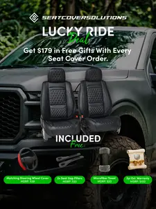 Seat Cover Solutions Luxury Seat Covers - Leave Vehicle Make/Model/Year in NOTES at Checkout- Versatile Fit - Full Coverage Fit - Sof-touch Perforated Leather - 3 Year Warranty