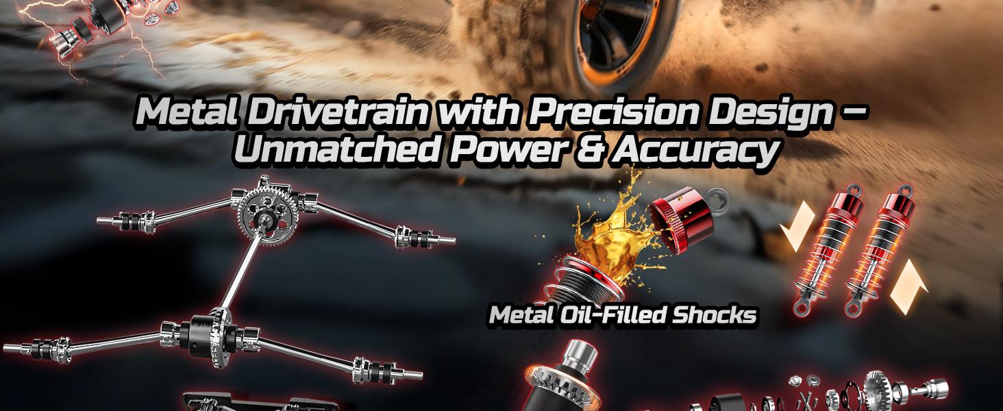 DEERC H16R Brushless Fast RC Car 1:16 52KM/H High Speed 4X4 All Terrain Monster Truck Off-Road Electric Vehicle 2 Li-ion Batteries Remote Control Hobby Gift