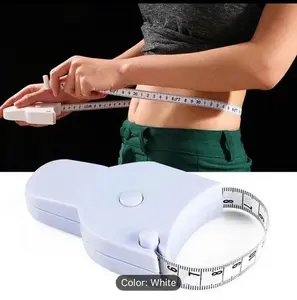 60 Inch 3D Auto-Retractable Body Measuring Tape for Fitness Waist Hip Bust Arms Soft Sewing Ruler White Metric Tool