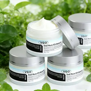 VGO Vitamin C Facial Serum Essential Oil & Snail Mucin 92% Moisturizing Cream Set:Hydrating Skincare Duo for Dull Dry Skin, Fades Acne Marks & Fine Lines, Soothes Sensitivity & Redness, Lightweight Non-Greasy Formula for Daily Routine[Buy 2 Get 2 Free