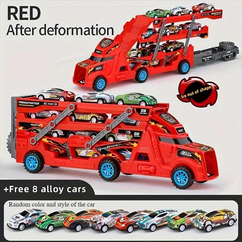 Transforming Launching Toy Car Set, Catapult Launcher Stunt Cars, Energy Release Deformation Vehicles, Action Battle Toys, Gift for Kids Boys Girls