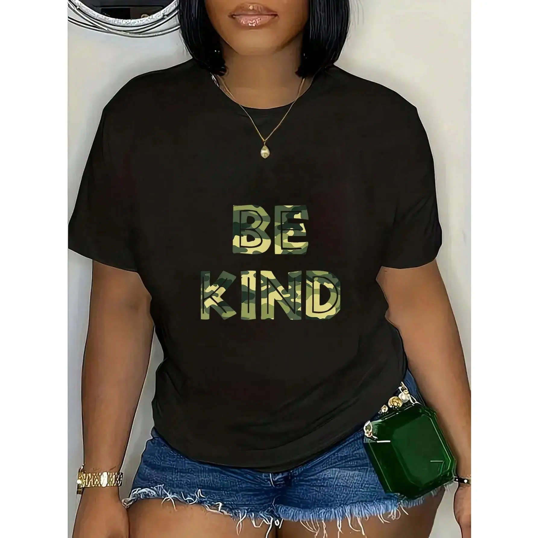100% Cotton Be Kind Camo Military Anti-Bullying T-Shirt