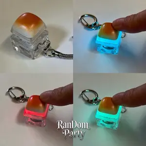 LED Glowing Caramel Bun Fidget Toy Keychain | Light Up Clicky ASMR Stress Relief | US Stock Fast Shipping