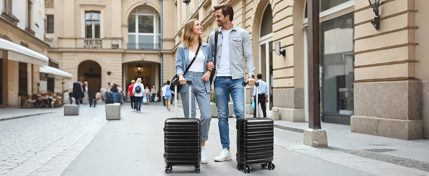 Lekesky 16 Inch Carry-On Luggage – Airline Approved Hardside Suitcase with TSA Lock, Spinner Wheels, Lightweight ABS Travel Bag for Men & Women