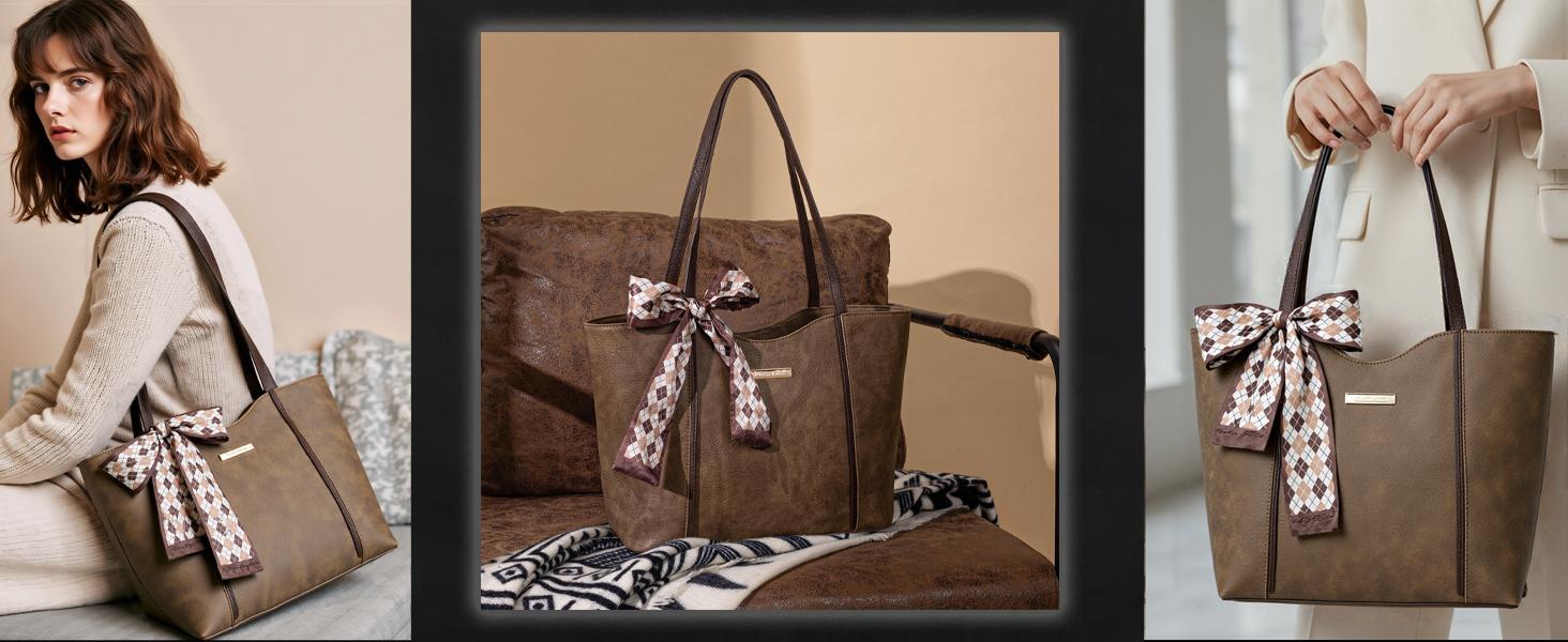 Milan Chiva Tote Bags for Women Medium Top Handle Satchel Purses Designer Shoulder Handbag Hobo Bags with Stylish Bow Accent