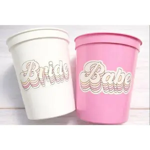 BRIDE AND BABE Party Cups - Bachelorette Party Cups Pink Bachelorette Cups Wedding Cups Bachelorette Party Favors Bride Babes Wedding Gifts