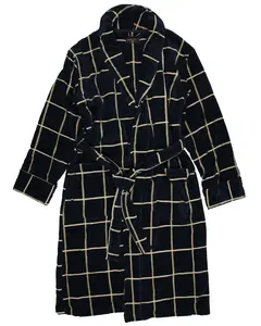 Men's Thick Plush Housecoat with Belt Shawl Collar 100% Cotton Terry Toweling Bathrobe