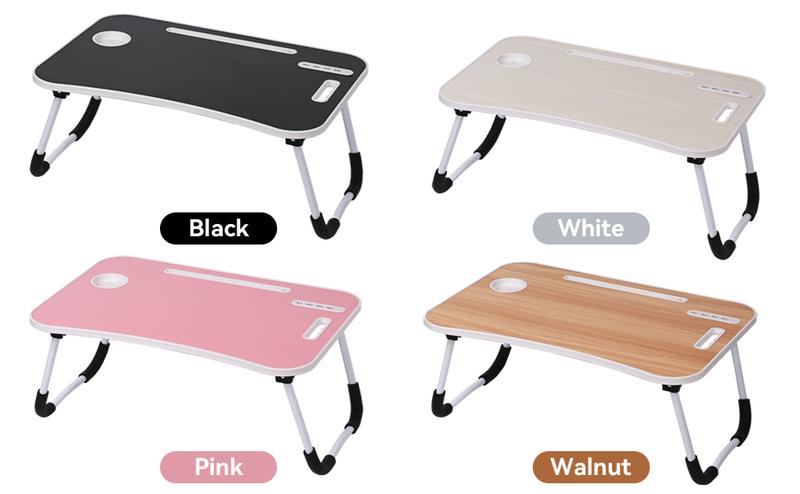 WGCTEK Laptop Bed Desk, Portable Foldable Laptop Table, Lap Desk Tray Table with 4 USB Ports, Storage Drawer and Cup Holder, for Bed/Couch Working, Reading