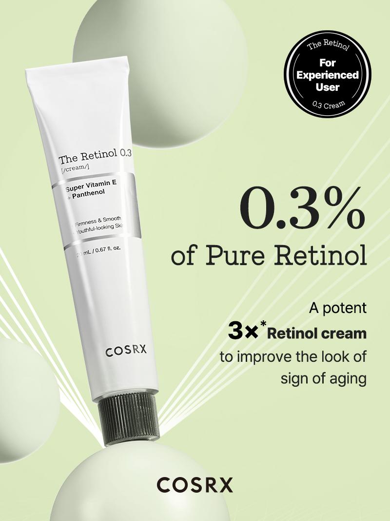 [COSRX Official] The Retinol 0.3 Cream (20ml) | 0.3% PURE RETINOL BOOST SKIN ELASTICITY & FIGHTS FINE LINES, EYE WRINKLES Comfort Skincare