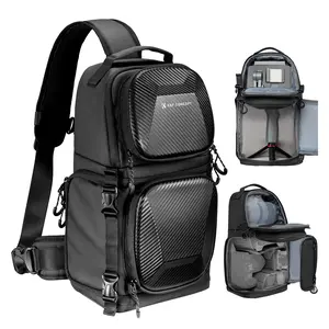 【K&F CONCEPT】Camera Sling Bag Crossbody Bag Hardshell Camera Shoulder Backpack DSLR/SLR/Mirrorless Camera Case Photography Bags for Photographer