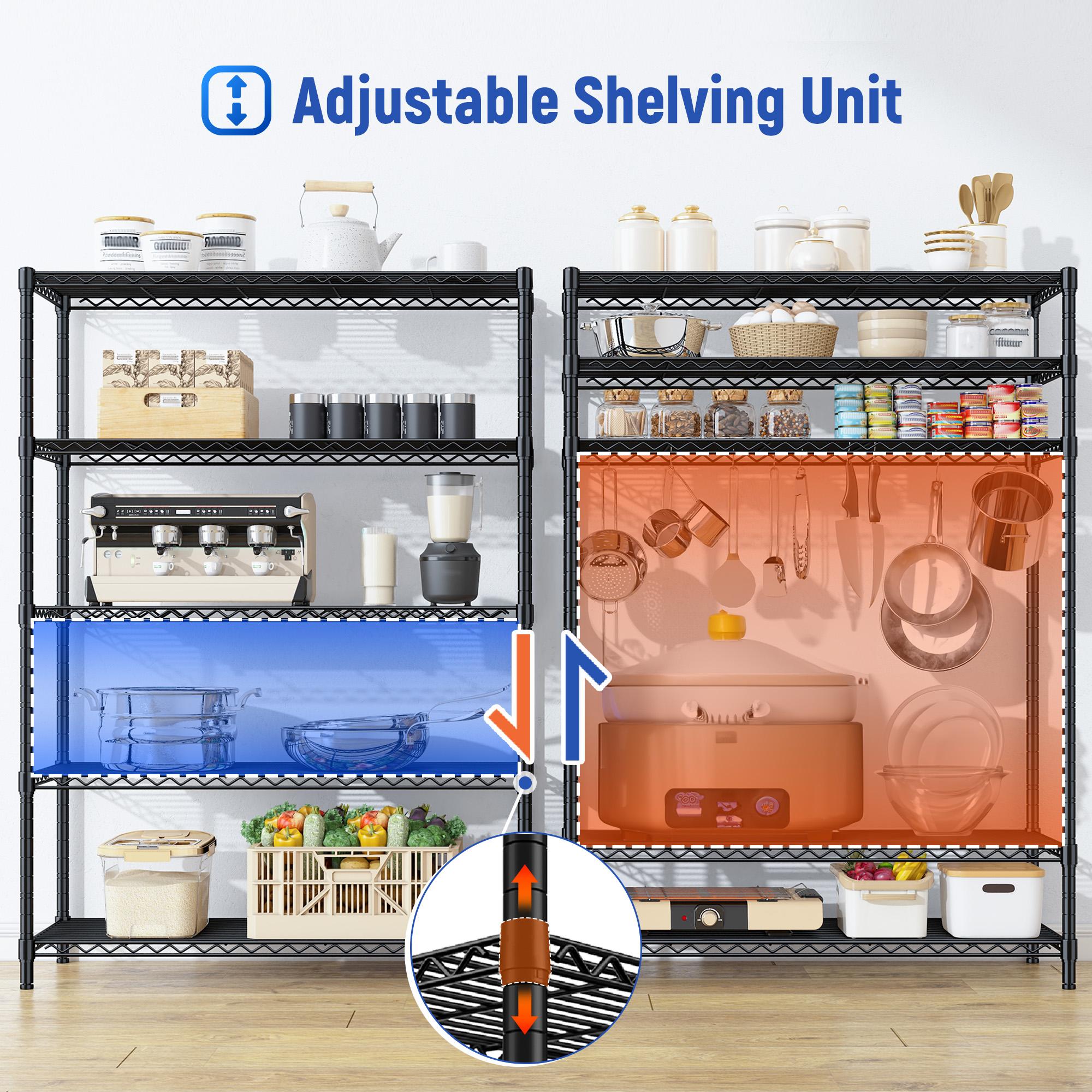 【Corner Shelf Storage】5-Tier Storage Shelving Unit,59"H*24"W*14"D,Height is freely Adjustable & No Sharp Edges,Heavy duty & Safer Shelf,Garage tool box Standing Shelf,Closet rack,Shoe rack,Kitchen Appliance Storage Rack,The All-in-One Value 【Corner Shelf Storage】5-Tier Storage Shelving Unit,59"H*24"W*14"D,Height is freely Adjustable & No Sharp Edges,Heavy duty & Safer Shelf,Garage tool box Standing Shelf,Closet rack,Shoe rack,Kitchen Appliance Storage Rack,The All-in-One Value