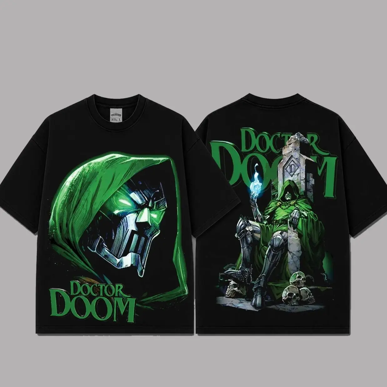 Doctor Doom Graphic T-Shirt, Front and Back Print, Vintage Unisex Streetwear Tee R3R