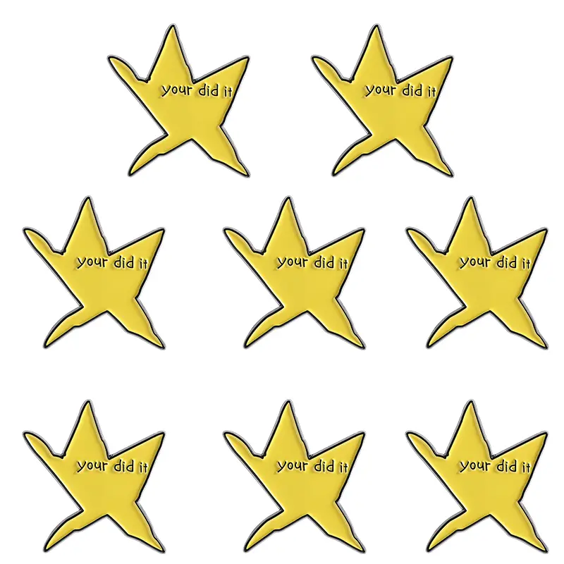 1/8PCS star shaped brooch, creative star design brooch, men's and women's fashion accessories, enamel brooch suitable for backpacks, jeans, scarves, hat decorations, perfect for gifting