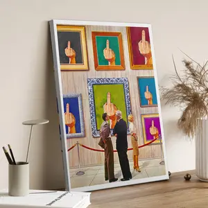 Gift for him  Middle Finger Collage Art Print  Retro wall décor  1960s Wall art  Hippie home décor  Quirky Surreal Art  Flip the Bird