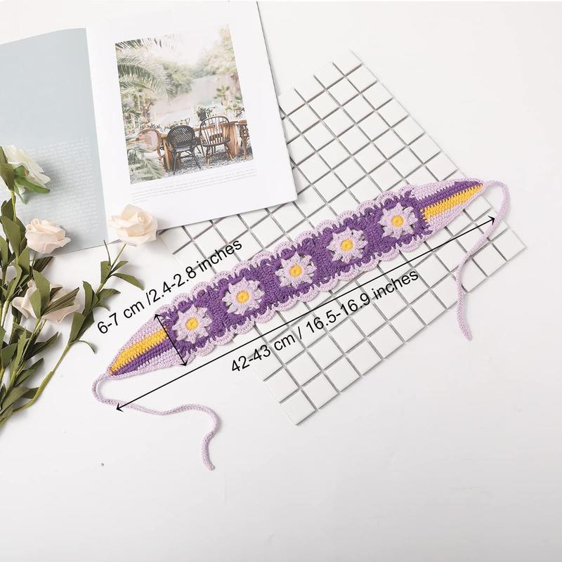 AWAYTR 3Pcs/Set Hippie Hair Bandanas Headbands for Women Boho Headband Knit Hair Bands Floral Head Wrap for Girls AWAYTR 3Pcs/Set Hippie Hair Bandanas Headbands for Women Boho Headband Knit Hair Bands Floral Head Wrap for Girls