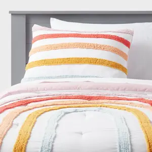 Full/Queen Kids' Comforter Set Placed Rainbow - Pillowfort