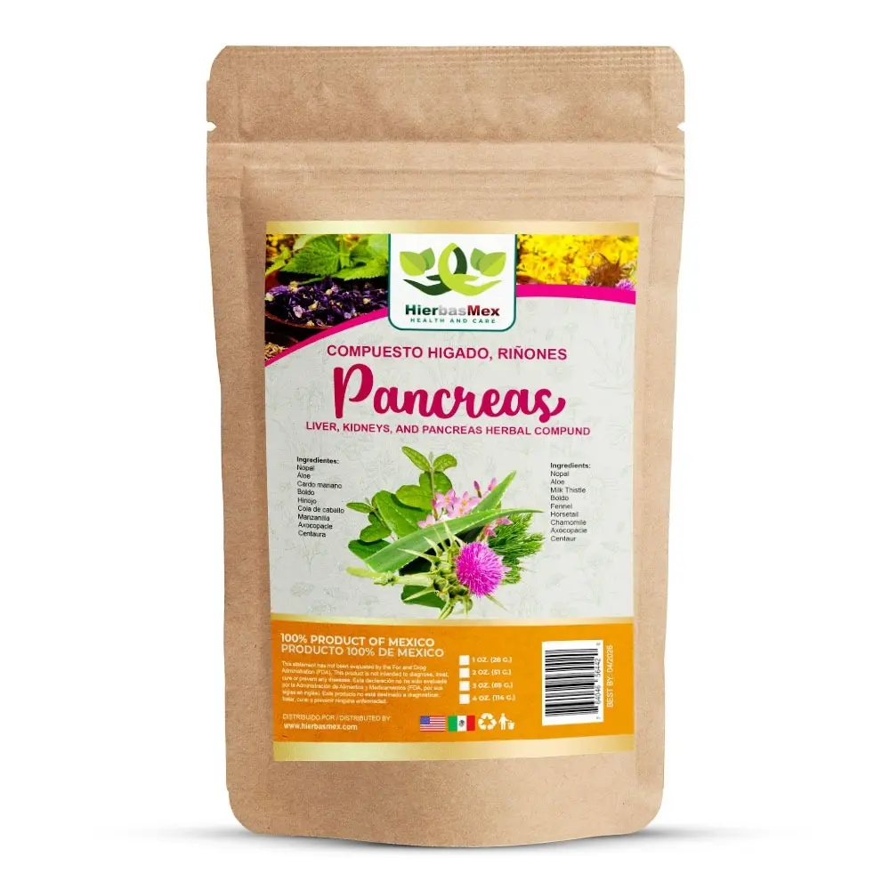 Compuesto Higado Rinon y Pancreas Liver Kideny Pancreas Herb Herbal TeTea 4 oz.-113g Natural Mexican Herb Hierba Wild Crafted
