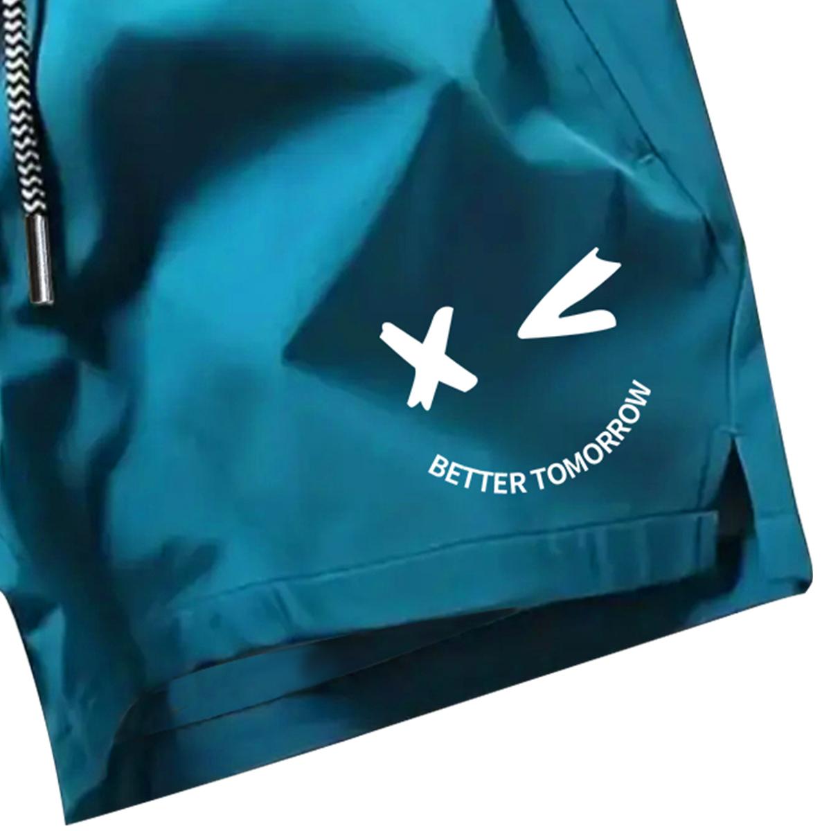 Men's shorts with drawstring waistband, made from lightweight polyester fabric, featuring pockets, perfect for beach or outdoor activities, everyday wear shorts | Drawstring Waist Shorts | Lightweight Shorts