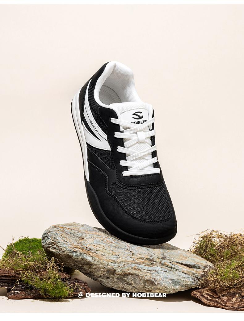 HOBIBEAR Wide-Toe Women's Plus-Size German Training Shoes for Spring/Autumn - Retro Color-Block Flat Sneakers