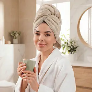 Lacsper Extra Large Hair Towel Wrap Super Absorbent Thickened Coral Fleece Quick Dry Turban for Women's Long Hair