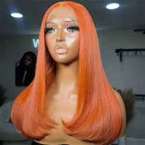 13X4 Glueless Wig Ginger Orange Short Bob Wig 613 Burgundy 99j Red Blue HD Lace Front Wig 100% Brazilian Human Hair Wigs On Sale Super Double Drawn Bone Silky Straight Lace Frontal Wig Silver Grey Colored Bob Wig Real Virgin Human Hair Wear And Go