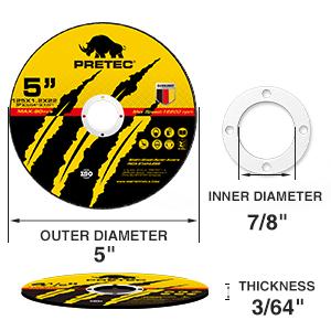 5" Cut Off Wheels for Angle Grinder, PRETEC 50+5 Pack Thin Metal & Stainless Steel Cutting Discs, Fast 5” x 3/64" x 7/8" Wheels 5" Cut Off Wheels for Angle Grinder, PRETEC 50+5 Pack Thin Metal & Stainless Steel Cutting Discs, Fast 5” x 3/64" x 7/8" Wheels