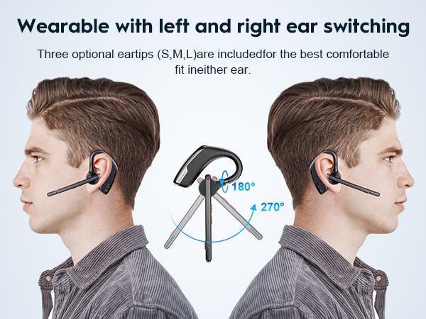 M51 Bee Bluetooth Headset V5.2 with Dual Microphones, 80 Hours Playback Time, 500mAh Charging Box, Suitable for Office and Driving, Truck Drivers