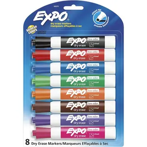 EXPO 80678 Low-Odor Dry Erase Markers, Chisel Tip, Assorted Colors, 8-Count